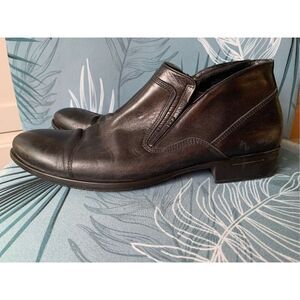 Carlo Pazolini Black Leather Side Zip Bootie Boots Shoes men’s 12 45
